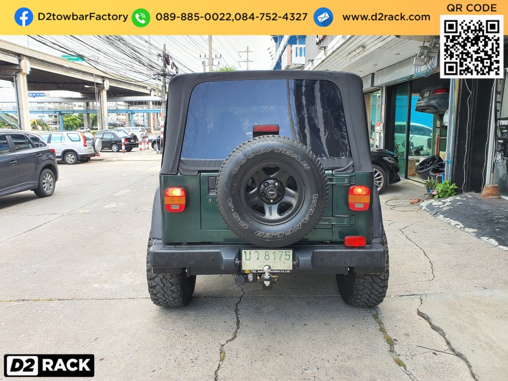 กันชนลาก Jeep Wrangler เทเลอร์ลากจูง ชุดเทเลอร์ลากมอเตอร์ไซต์ จี๊ป แรงเลอร์ : งานติดตั้ง D2towbar ชุดลากเรือ Wrangler กันชนลากพ่วง หัวบอลลากเรือ คานลาก ตะขอลาก หูลากเรือ เทรลเลอร์ลาก 