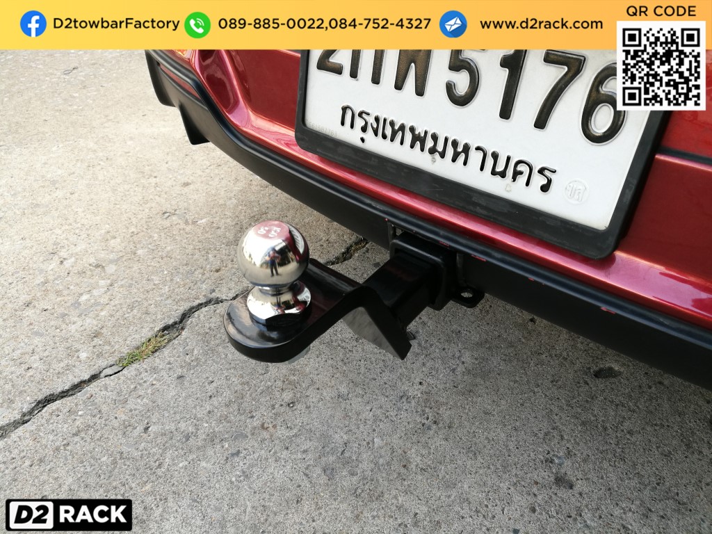 ชุดลากเรือมือสอง Mazda2 ลากพ่วง jetski ห่วงลากจูง มาสด้า 2 : งานติดตั้ง D2towbar ชุดลากเรือ Mazda 2