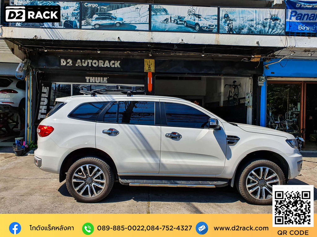 แร็คหลังคารถเก๋ง Ford Everest แร็คหลังคาถอดได้ วีอาร์เค VRK รุ่น Tray 001 ขาจับแร็ค หลังคารถตู้ ฟอร์ด เอเวอเรสต์ แร็คหลังคารถตู้ หัวจรวด มือสอง d2 autorack แร็คหลังคามือสอง