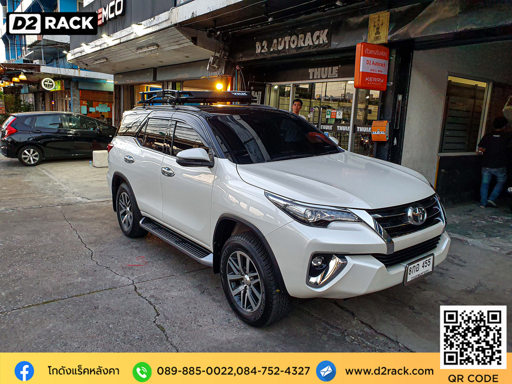 ติดแร็คหลังคา VRK รุ่น Tray 002 สำหรับ โตโยต้า ฟอร์จูนเนอร์ นิว แร็คมือสอง tatumrack วีอาร์เค toyota fortuner new ตัวยึดแร็คหลังคา ขาแร็คหลังคามือสอง ตะแกรงหลังคารถ