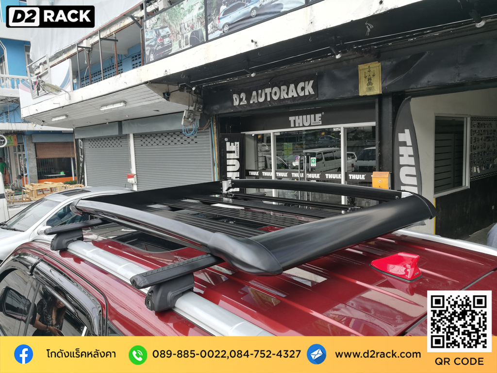 แร็คหลังคามือสองราคาถูก VRK รุ่น Sport สำหรับ Ford Everest แร็คมือสอง แร็คหลังคา วีอาร์เค ฟอร์ด เอเวอเรสต์ ขายแร็คหลังคา overland มือสอง ขาจับแร็คหลังคา รถตู้ ขาจับแร็คหลังคามือสอง