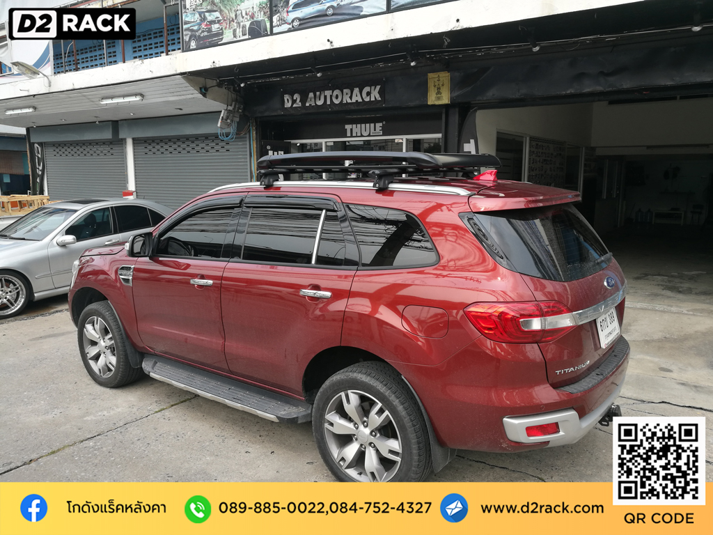 แร็คหลังคารถตู้มือสอง VRK รุ่น Sport สำหรับ Ford Everest แร็คมือสอง แร็คหลังคา วีอาร์เค ฟอร์ด เอเวอเรสต์ ร้านติดแร็คหลังคา แร็คหลังคา รถ ตู้ หัว จรวด ราวแร็คหลังคา