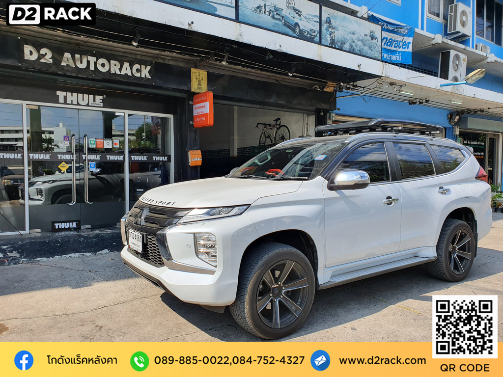 ขายแร็คหลังคา VRK รุ่น Sport วีอาร์เค สำหรับ มิตซูบิชิ ปาเจโร่ สปอร์ต แร็คมือสอง แร็คหลังคามือสอง Mitsubishi Pajero คานแร็คหลังคา มือสอง แร็คหลังคา อลูมิเนียม d2 autorack