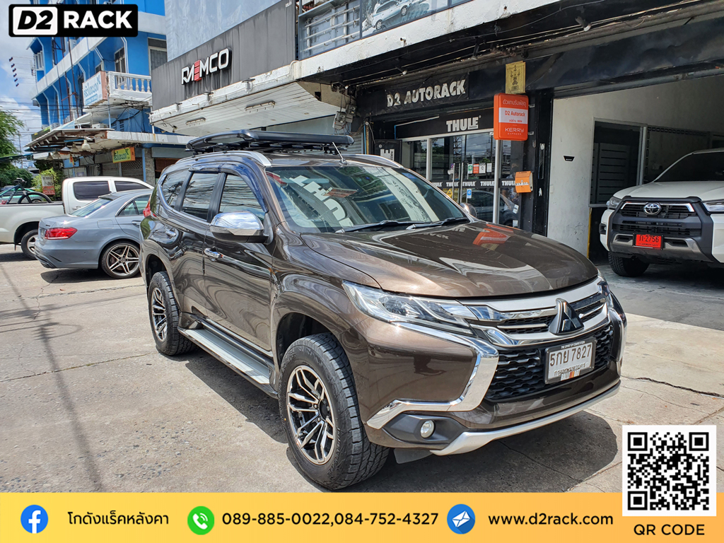 แร็คหลังคา VRK รุ่น Sport Mitsubishi Pajero tatumrack ชุดแร็คหลังคา วีอาร์เค มิตซูบิชิ ปาเจโร่ สปอร์ต rack ติดหลังคารถ แร็คหลังคา มือสอง d2 autorack วิธีติดแร็คหลังคารถเก๋ง