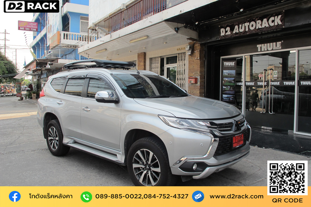 ติดแร็คหลังคาข้อเสีย VRK รุ่น Sport สำหรับ Mitsubishi Pajero แร็คมือสอง ราวหลังคารถเก๋ง วีอาร์เค มิตซูบิชิ ปาเจโร่ สปอร์ต rack ติด หลังคา รถ ถาด แร็ค ขาแร็คหลังคา