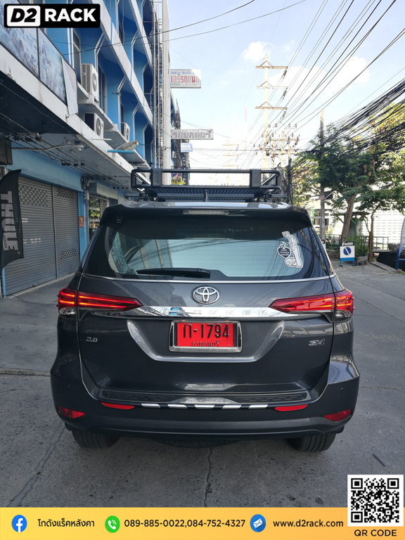 แร็คหลังคารถยนต์ วีอาร์เค Toyota Fortuner แร็คหลังคารถกระบะ VRK รุ่น Tray 002 ร้านติดตั้ง แร็คหลังคา โตโยต้า ฟอร์จูนเนอร์ ขาจับแร็คหลังคา ทํา เอง d2 autorack แร็คหลังคากระบะ