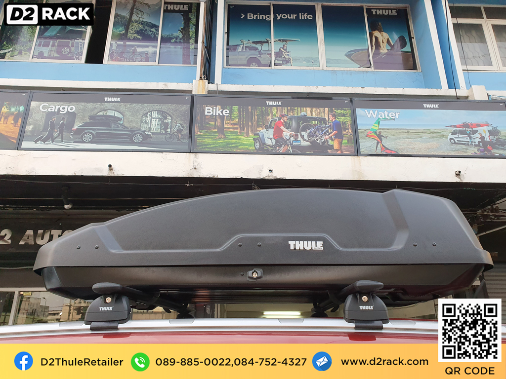 กล่องใส่สัมภาระบนหลังคารถ THULE RoofBox Force XT M กล่องสัมภาระบนหลังคา คานขวาง ขาย : ผลงานติดตั้ง กล่องหลังคารถยนต์ roof box Ford Everest เอเวอเรสต์