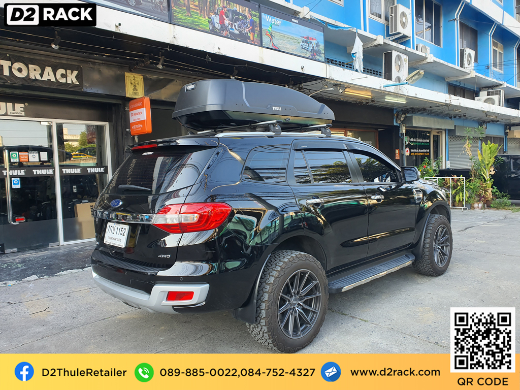 กล่องเก็บสัมภาระ บนหลังคา thule Force XT M roofbox คานขวาง กล่อง RoofBox : ผลงานติดตั้ง กล่องหลังคารถยนต์ roof box Ford everest เอเวอเรสต์