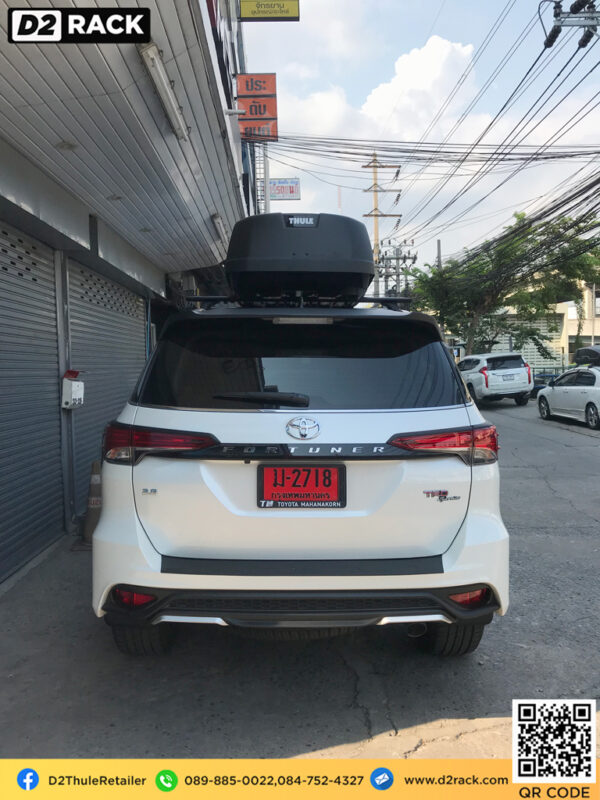 กล่องบนหลังคา thule Force XT M กล่องเก็บของติดรถยนต์ กล่องสัมภาระบนหลังคา มือสอง ที่วางของบนหลังคา : ผลงานติดตั้ง กล่องหลังคารถยนต์ roof box Toyota fortuner ฟอร์จูนเนอร์