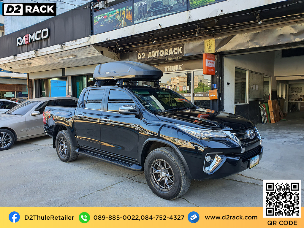  กล่องใส่สัมภาระบนหลังคารถ thule Force XT M กล่องบนหลังคา กล่องใส่ของบนหลังคามือ 2 กล่องอเนกประสงค์บนหลังคารถ : ผลงานติดตั้ง กล่องหลังคารถยนต์ roof box Toyota Revo รีโว่