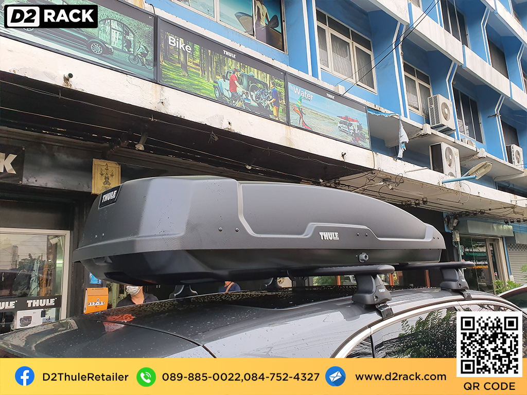 กล่องติดหลังคา thule มือสอง thule Force XT XL กล่องสัมภาระบนหลังคา กล่องบนหลังคา กล่องติดหลังคา : ผลงานติดตั้ง กล่องหลังคารถยนต์ roof box Porsche Cayenne คาเยนน์