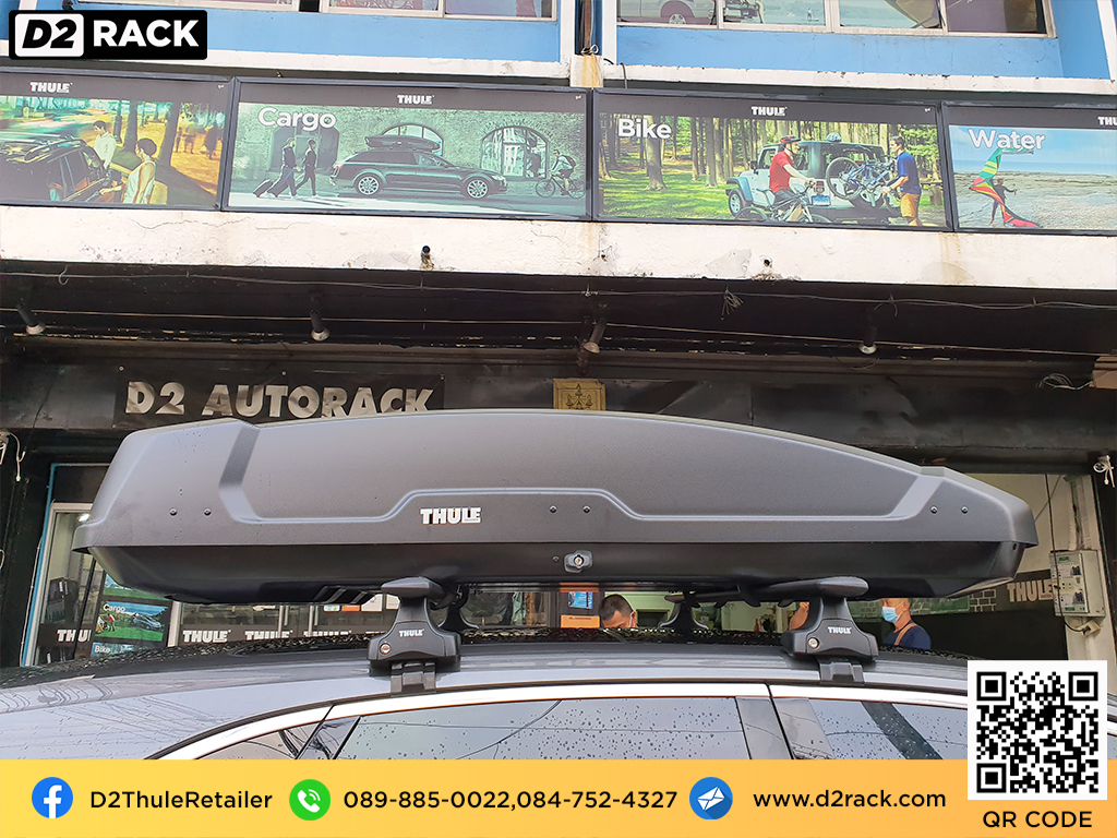 ขาย roofbox thule Force XT XL ที่วางของบนหลังคา กล่องสัมภาระบนหลังคา กล่องเก็บของติดรถยนต์ : ผลงานติดตั้ง กล่องหลังคารถยนต์ roof box Porsche Cayenne คาเยนน์