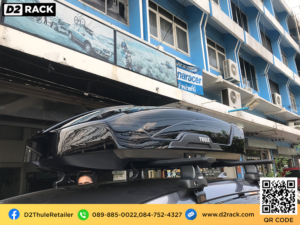 กล่องสัมภาระ บนหลังคา มือสอง thule Motion XT M กล่องติดหลังคาคารถ กล่องอเนกประสงค์บนหลังคารถ กล่อง RoofBox : ผลงานติดตั้ง กล่องหลังคารถยนต์ roof box Honda CRV G5 ซีอาร์วี