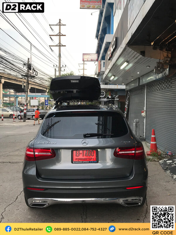 กล่องอเนกประสงค์บนหลังคารถ thule Motion XT XL กล่องติดหลังคา มือสอง กล่องวางของบนหลังคา กล่องใส่ของบนหลังคารถ : ผลงานติดตั้ง กล่องหลังคารถยนต์ roof box Benz GLC 250d จีเอลซี