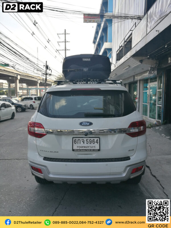 กล่องบนหลังคา thule Motion XT XL กล่องเก็บของติดรถยนต์ กล่องสัมภาระบนหลังคา มือสอง ที่วางของบนหลังคา : ผลงานติดตั้ง กล่องหลังคารถยนต์ roof box Ford everest เอเวอเรสต์