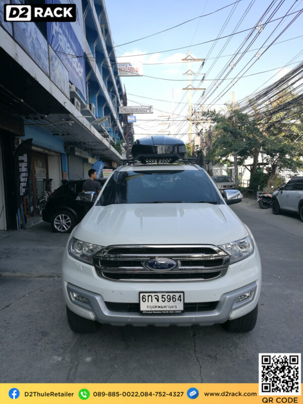 กล่องสัมภาระบนหลังคา มือสอง thule Motion XT XL กล่องสัมภาระบนหลังคา คานขวาง กล่องบนหลังคา : ผลงานติดตั้ง กล่องหลังคารถยนต์ roof box Ford everest เอเวอเรสต์