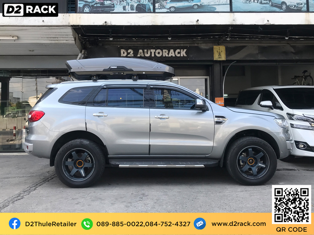กล่องติดหลังคา thule Motion XT XL roof box ราคา ถูก กล่องสัมภาระบนหลังคา มือสอง roof box เชียงกง : ผลงานติดตั้ง กล่องหลังคารถยนต์ roof box Ford everest เอเวอเรสต์