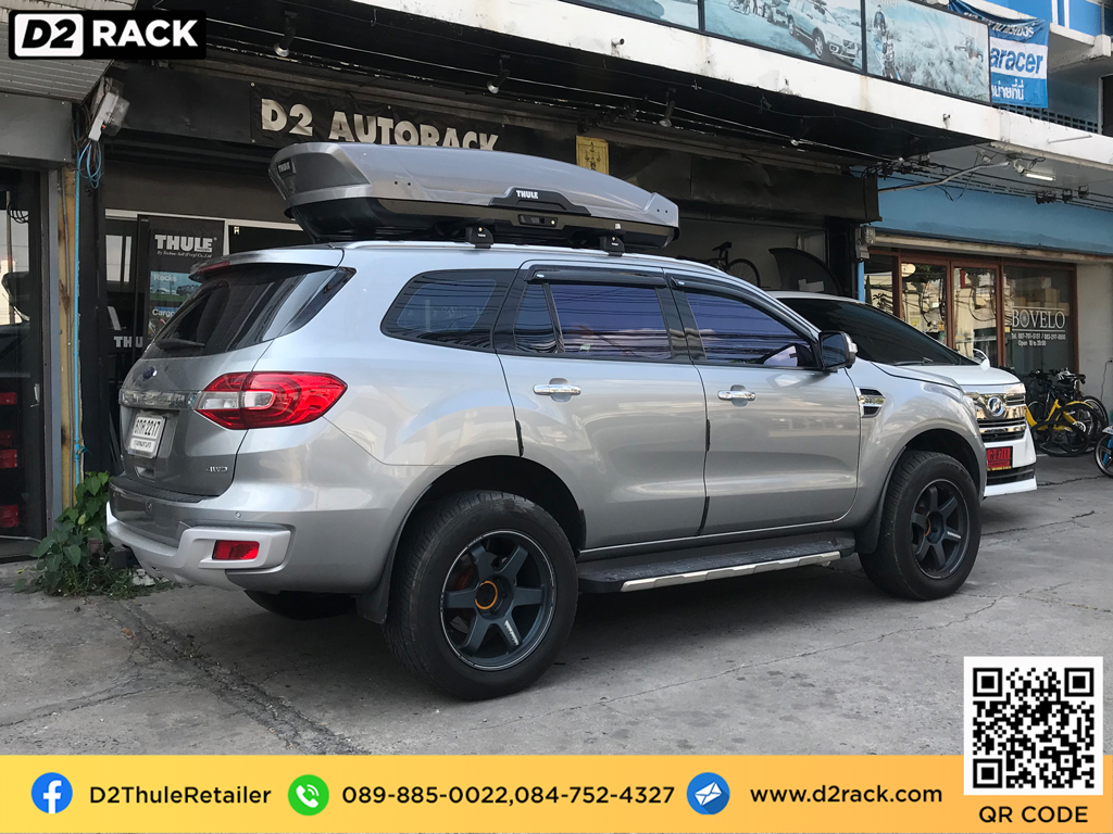 กล่องเก็บของติดรถยนต์ thule Motion XT XL roofbox กล่องวางของบนหลังคา กล่อง RoofBox : ผลงานติดตั้ง กล่องหลังคารถยนต์ roof box Ford everest เอเวอเรสต์