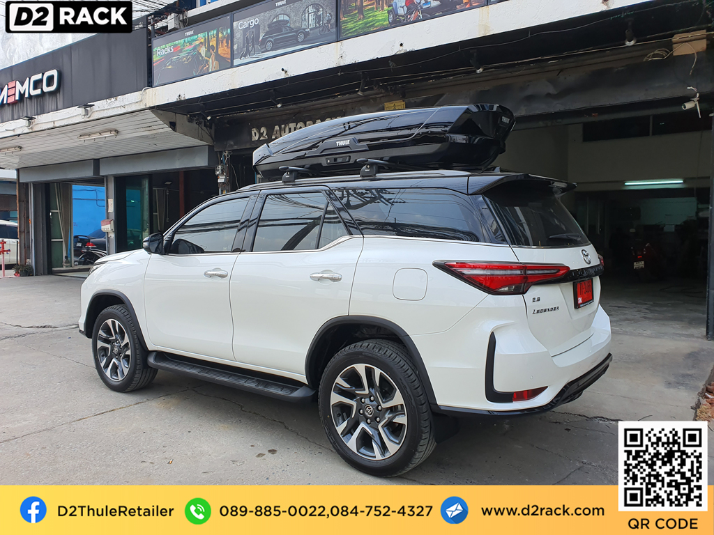 กล่องหลังคามือสอง THULE RoofBox Motion XT XL มือสอง กล่องอเนกประสงค์บนหลังคารถ ราคา : ผลงานติดตั้ง กล่องหลังคารถยนต์ roof box Fortuner ฟอร์จูนเนอร์