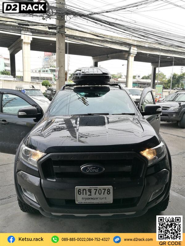 ที่วางของบนหลังคา KETSU M1 roof box กล่องสัมภาระบนหลังคา ขาย roofbox กล่องติดหลังคามือสอง thule : ผลงานติดตั้ง กล่องหลังคารถยนต์ roof box Ford Ranger เรนเจอร์