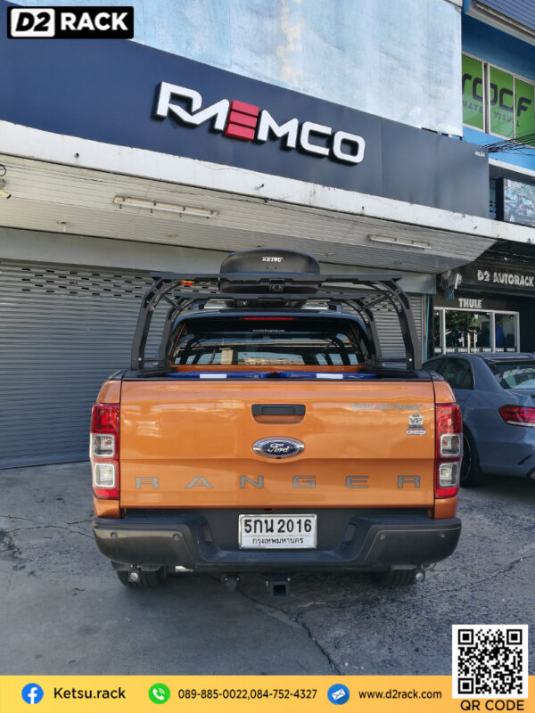 ขาย roofbox KETSU M1 ที่วางของบนหลังคา กล่องสัมภาระบนหลังคา กล่องเก็บของติดรถยนต์ : ผลงานติดตั้ง กล่องหลังคารถยนต์ roof box Ford Ranger เรนเจอร์
