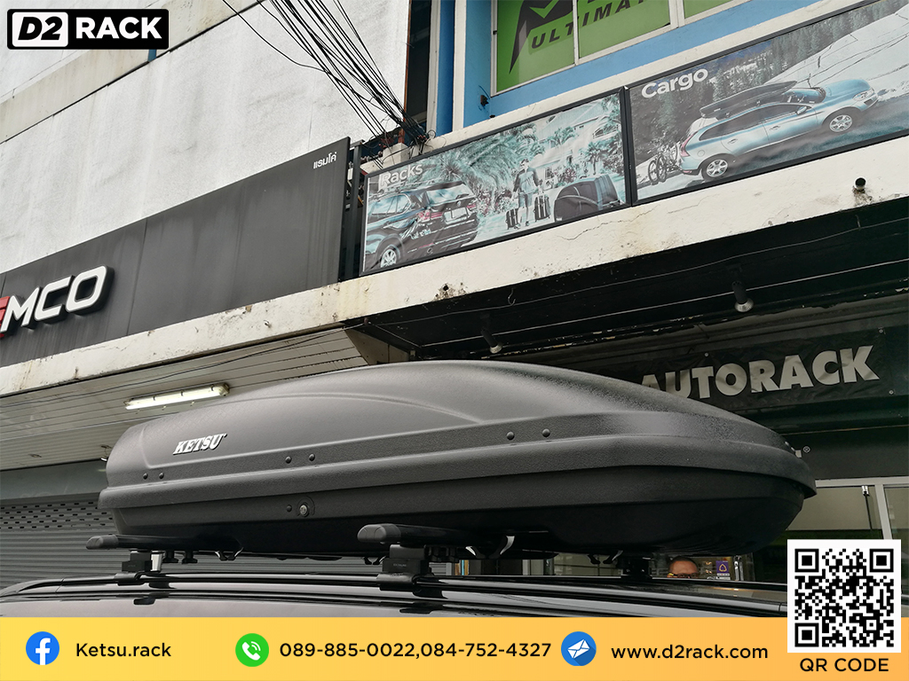 กล่อง หลังคา รถ KETSU Roofbox M2 กล่อง ใส่ ของ บน หลังคา รถ กล่องสัมภาระ แร็คหลังคา มือ สอง M2: ผลงานติดตั้ง กล่องMitsubishi Pajero ปาเจโร่