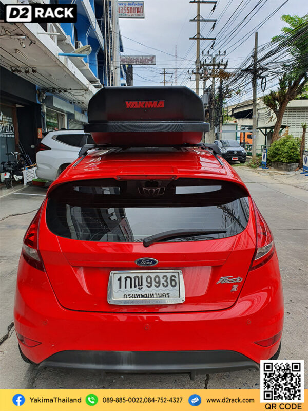 ที่วางของบนหลังคา YAKIMA Skybox 21 roof box กล่องสัมภาระบนหลังคา ขาย roofbox กล่องติดหลังคามือสอง : ผลงานติดตั้ง กล่องหลังคารถยนต์ roof box Ford Fiesta เฟียสต้า
