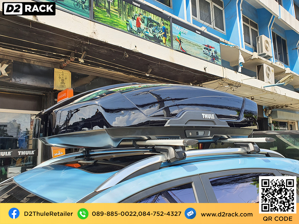  กล่องติดหลังคาคารถ thule Motion XT M roof box ราคาถูก ที่วางของบนหลังคา กล่องหลังคารถ : ผลงานติดตั้ง กล่องหลังคารถยนต์ roof box MG ZS เอ็มจี แซดเอส