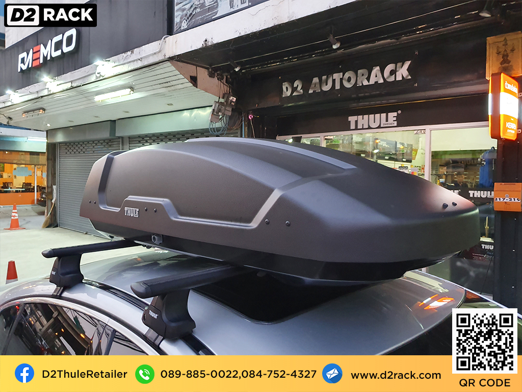 กล่องติดหลังคาคารถ thule Force XT M roof box ราคาถูก ที่วางของบนหลังคา กล่องหลังคารถ : ผลงานติดตั้ง กล่องหลังคารถยนต์ roof box Jaguar XF จากัวร์ เอ็กซ์เอฟ
