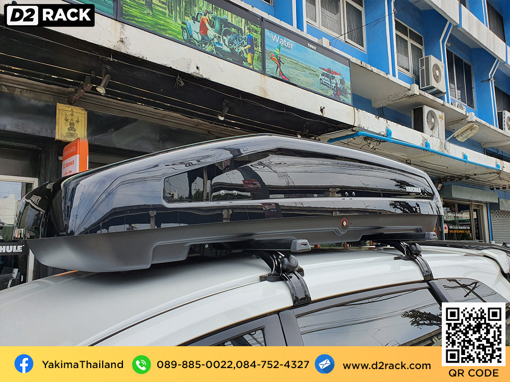 กล่อง RoofBox YAKIMA Easytrip 470 กล่องติดหลังคาคารถ กล่องบนหลังคา คานขวาง : ผลงานติดตั้ง กล่องหลังคารถยนต์ roof box Honda Mobilio ฮอนด้า โมบิลิโอ