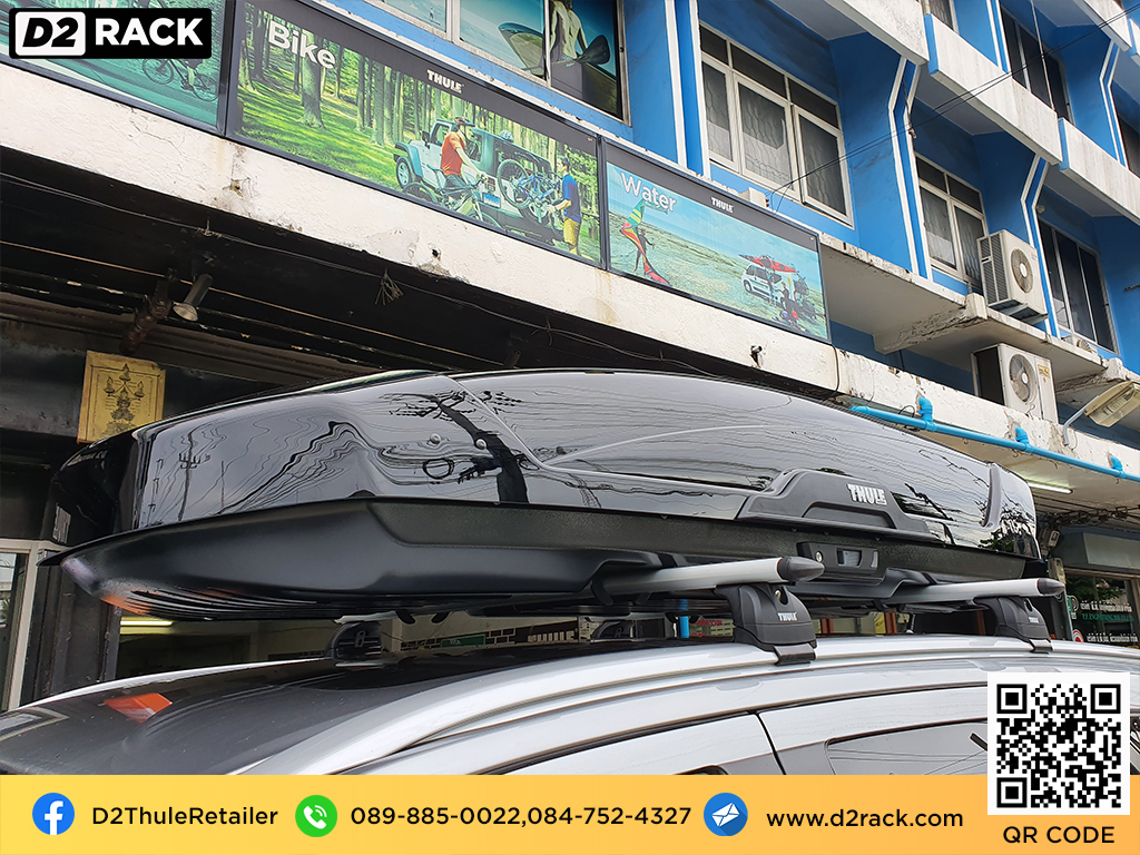 กล่องหลังคารถ THULE Motion XT XL กล่องสัมภาระ บนหลังคา มือสอง กล่องวางของบนหลังคา กล่องเก็บของติดรถยนต์ : ผลงานติดตั้ง กล่องหลังคารถยนต์ roof box Ford Everest เอเวอเรสต์