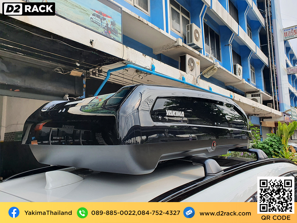 กล่องสัมภาระบนหลังคา มือสอง YAKIMA Easytrip 400 กล่องสัมภาระบนหลังคา คานขวาง กล่องบนหลังคา : ผลงานติดตั้ง กล่องหลังคารถยนต์ roof box Honda CRV G5 ฮอนด้า ซีอาร์วี