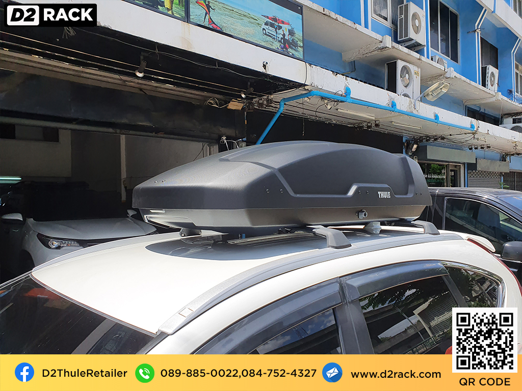 กล่องบนหลังคา thule Force XT M กล่องวางของบนหลังคา roofbox มือ สอง กล่องใส่สัมภาระ  : ผลงานติดตั้ง กล่องหลังคารถยนต์ roof box Honda CRV G4 ซีอาร์วี