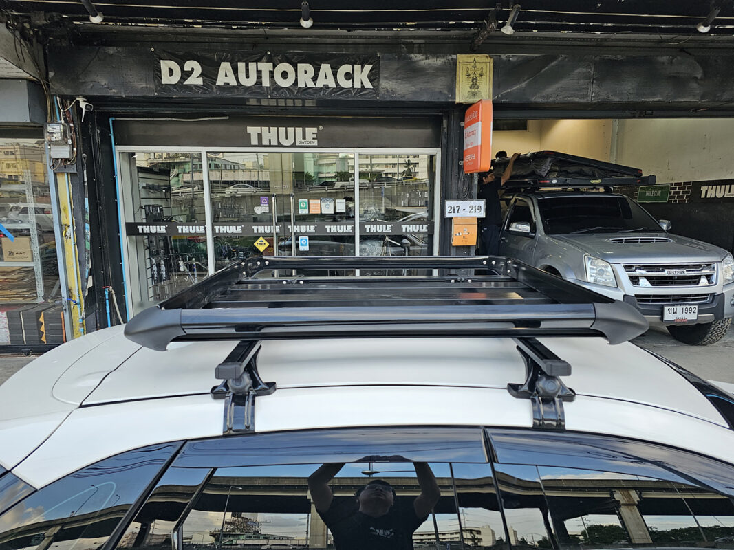 Scrw Rack แร็คหลังคาบรรทุกสัมภาระ SCR รุ่น RR03B ขอบตรง ตะแกรงสีดำ Size 100 cm X ...