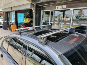 ขาจับแร็คหลังคา THULE Fix Point ประกอบด้วย thule 753 + ชุดคานขวาง thule wingbar + ชุด kit แร็คจักรยานกระบะ แร็คหลังคารถมือสอง วีอาร์เค ราวหลังคารถกระบะ