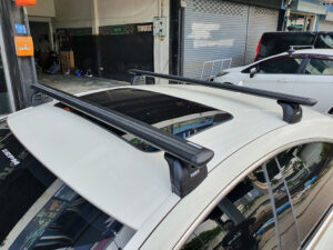 คานแร็คหลังคา THULE Fix Point ประกอบด้วย thule 753 + ชุดคานขวาง thule wingbar + ชุด kit แร็คหลังคามือสอง โรบาร์หลังคา วีอาร์เค ร้านขายแร็คหลังคามือสอง