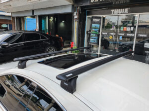 ขายึดแร็คหลังคา THULE Fix Point ประกอบด้วย thule 753 + ชุดคานขวาง thule wingbar + ชุด kit แร็คจักรยานกระบะไม่ถอดล้อ rackหลังคารถ วีอาร์เค THULE thailand