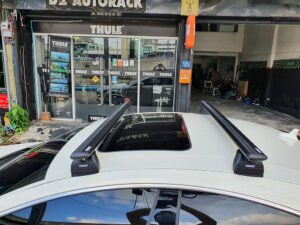 แร็คหลังคา THULE Fix Point ประกอบด้วย thule 753 + ชุดคานขวาง thule wingbar + ชุด kit ขายึดแร็คหลังคามือสอง แร็คหลังคาเก๋ง วีอาร์เค thuleแร็คหลังคา