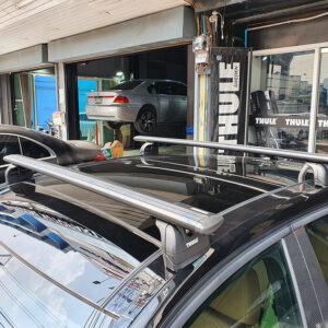 บาร์หลังคารถ THULE Fix Point ประกอบด้วย thule 753 + ชุดคานขวาง thule wingbar + ชุด kit ขายrackหลังคาthuleแท้มือสอง ราวหลังคามือสอง