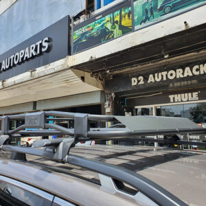 แร็คหลังคาอลูมิเนียม YAKIMA Roof Rail รุ่น Through Bar FR02 ประกอบด้วย ชุดขาจับแร็ค YAKIMA + ชุดคานขวางครบชุด แร็คหลังคาTHULE ราคา ขาจับแร็คหลังคา