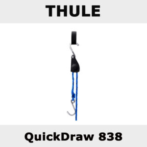 อุปกรณ์เกี่ยวตัวเรือ THULE Quick Draw 838 สำหรับยึดจับ หรือ ผูกด้านหน้าและด้านหลัง สามารถรองรับเรือคายัคและกระดานโต้คลื่นได้ทุกยี่ห้อ